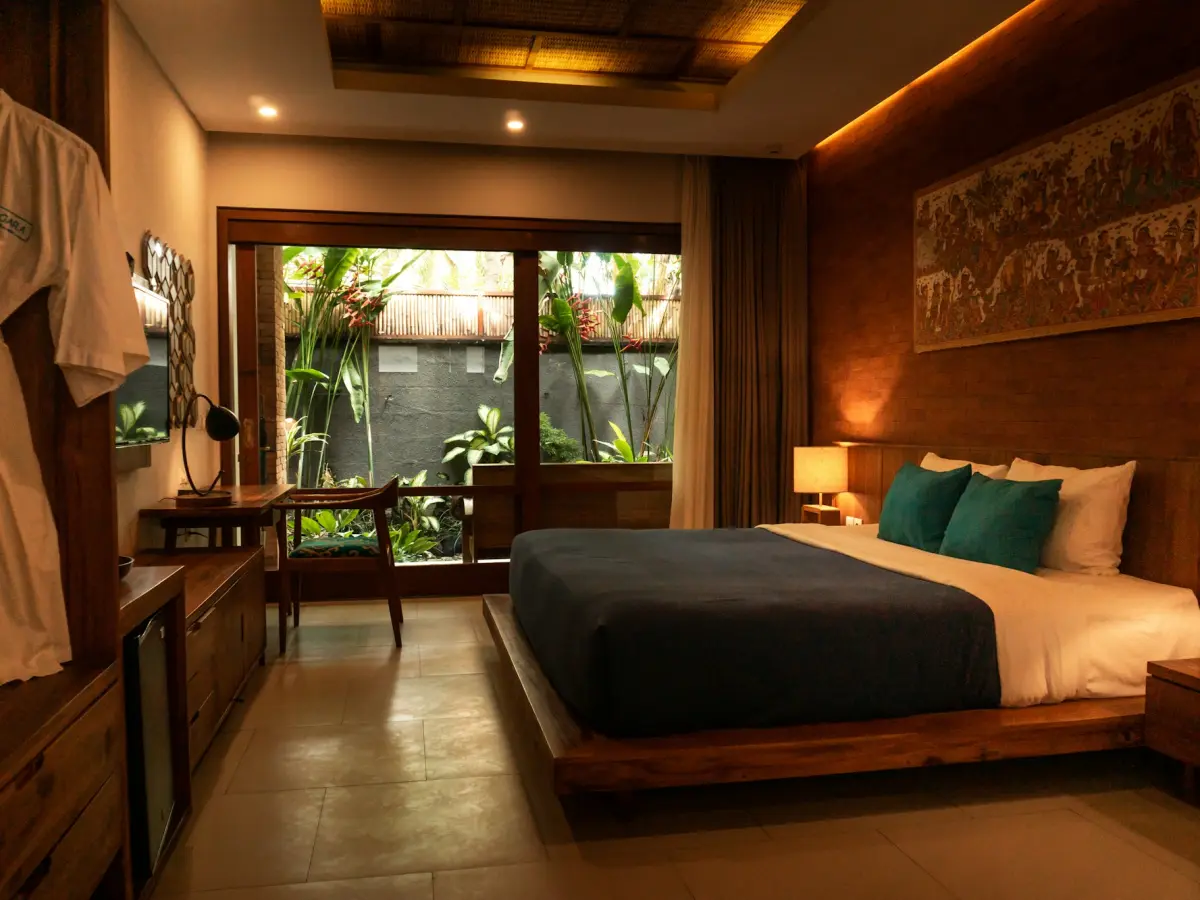 Phòng Deluxe hướng vườn giường King, hạng phòng hiện ra khi tra cứu đặt phòng Bong Bóng